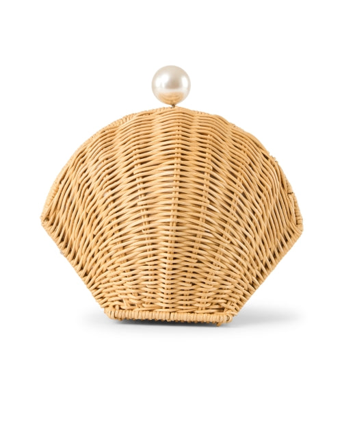 Pamela Munson The Shell Natural Rattan Clutch