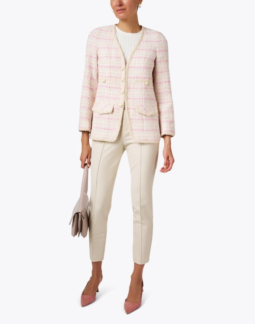 Anne Klein Tweed Jacket white/Dusty store Pink