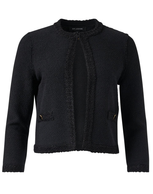 Ladies black boucle jacket best sale