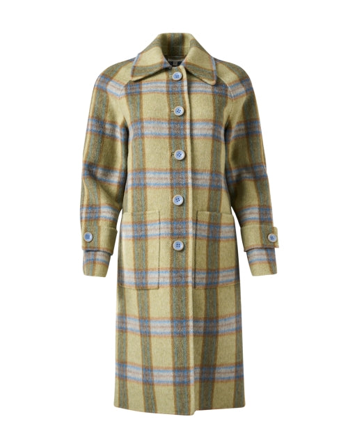 Green plaid wool coat best sale