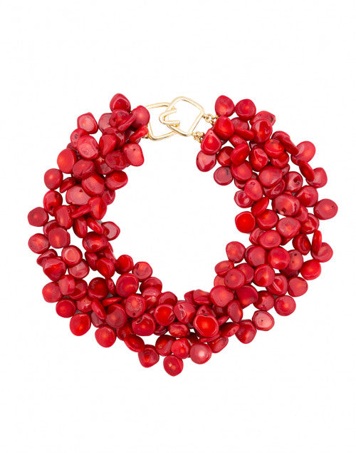 Single strand 2024 red coral necklace #1003