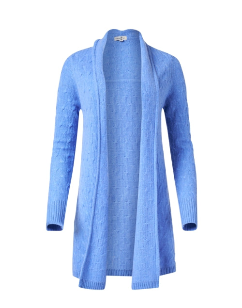 Sophie French Blue Cable Knit Cashmere Cardigan – Halsbrook