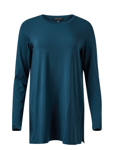 Teal Jersey Knit Tunic Top Halsbrook