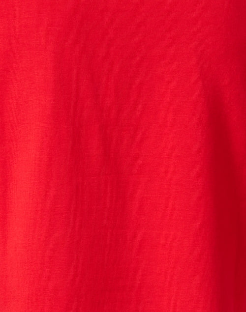 Red Pima Cotton Mock Neck Top