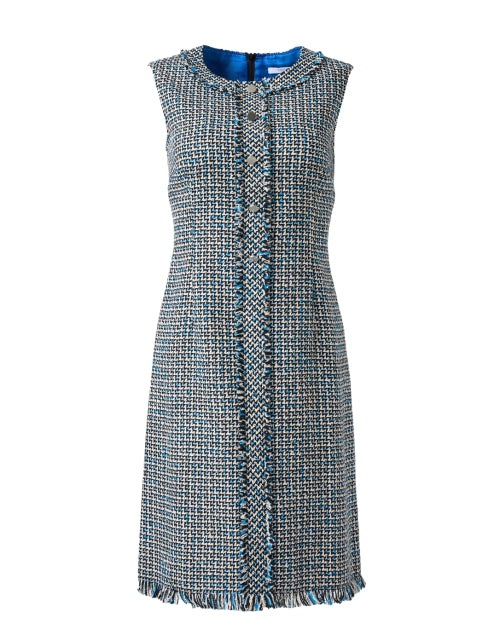 Laura Blue Tweed Sheath Dress Halsbrook