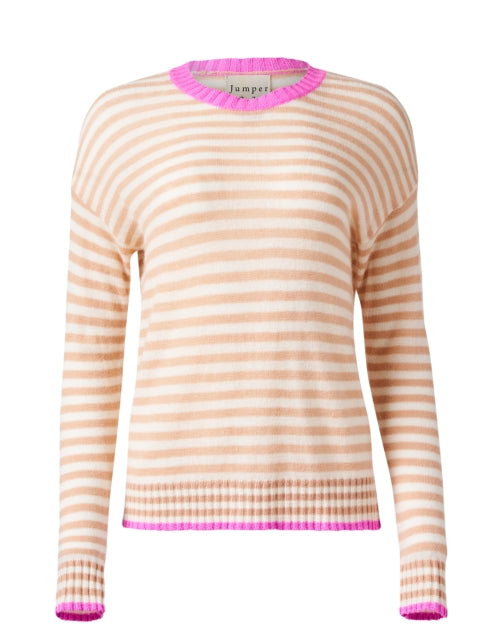 Orange and Pink Striped Cashmere Sweater Halsbrook