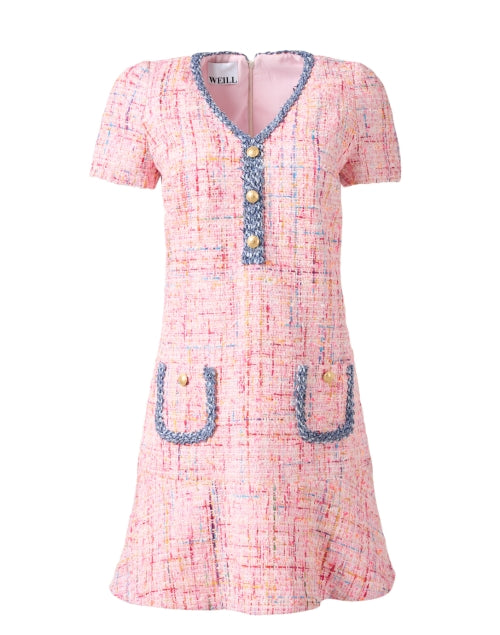 Cindya Pink Tweed Dress Halsbrook