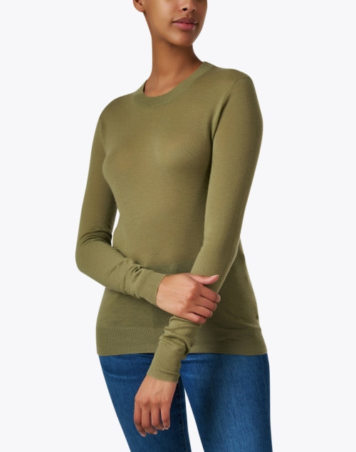 Olive Green Cashmere Sweater Halsbrook