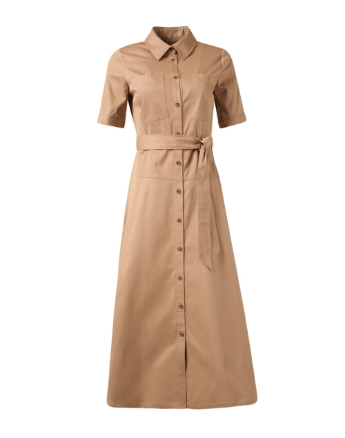 Khaki belted shirt dress online