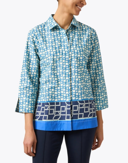 xena-blue-combo-maze-geo-printed-3-4-sleeve-collared-button-front-zip-back-top_front.jpeg