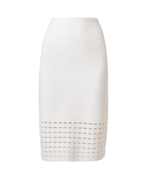 White Cutout Cashmere Skirt Halsbrook