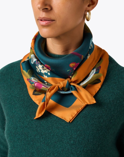 Franco Ferrari Silk Scarf shops Multicolor