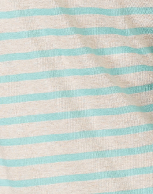 Minquidame Beige and Seafoam Striped Cotton Top