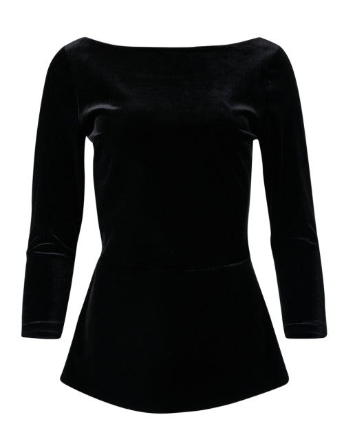 Black velvet peplum top on sale