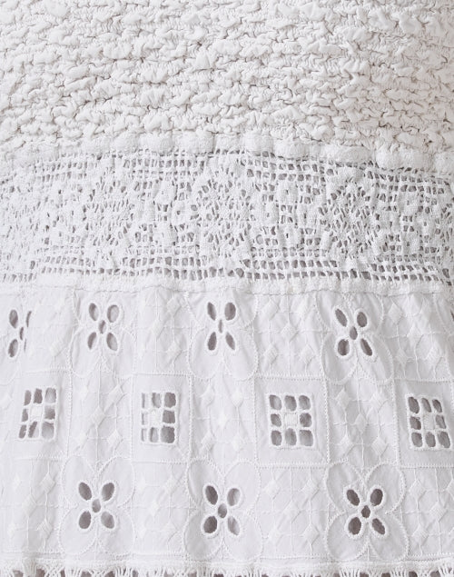 White Embroidered Cotton Eyelet Dress