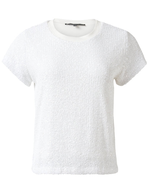 Womens white sequin top sales