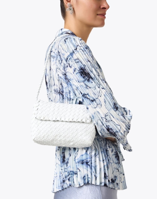 Billie White Woven Leather Shoulder Bag – Halsbrook