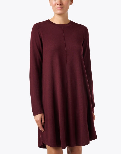 Repeat Cashmere Maroon Wool Swing Dress Size 8