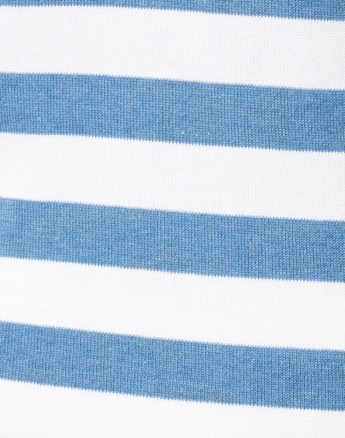 Blue and White Striped Pima Cotton Boatneck Sweater