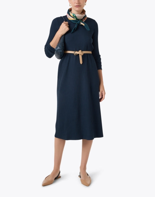 Navy Knit Shift Dress Halsbrook