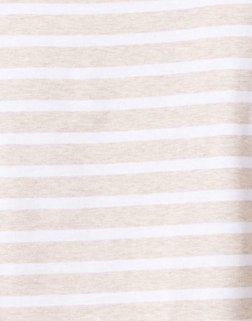 Etrille Beige and White Striped Cotton Tee