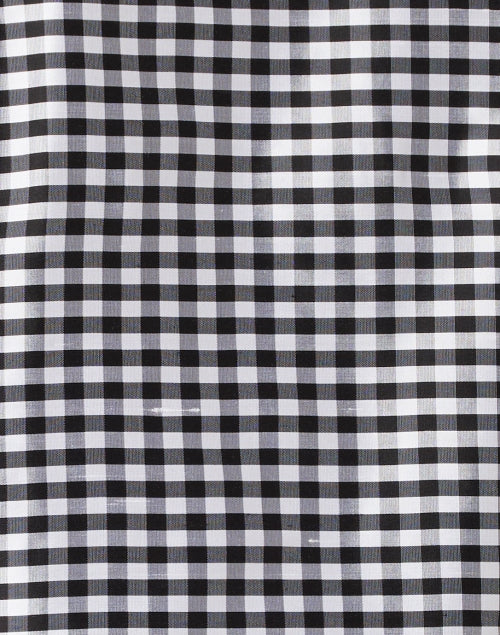 Celine Black and White Check Silk Shirt