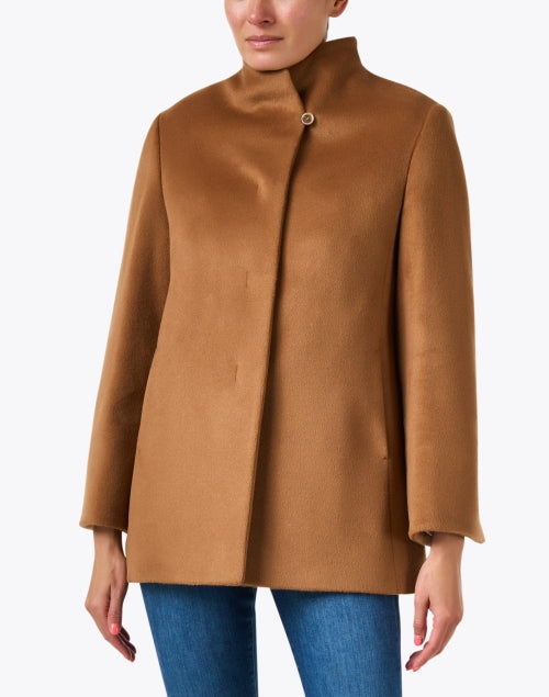 Stand collar wool coat online