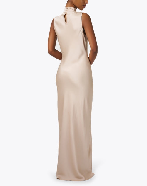 Kura Beige Satin Dress – Halsbrook