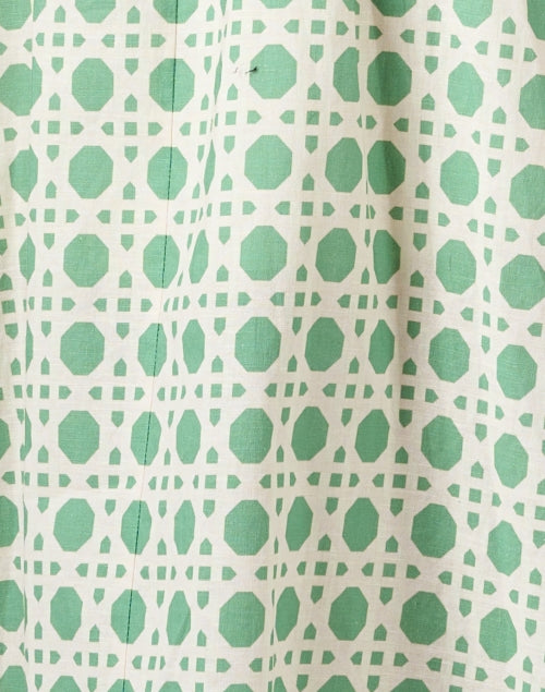 Carmen Green Print Linen Cotton Dress