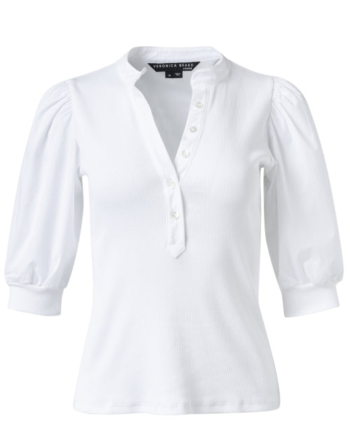 NEW veronica beard, outlet puff-sleeve blouse, white