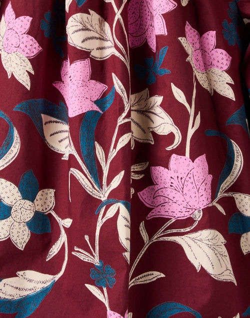 Messina Red Floral Cotton Top
