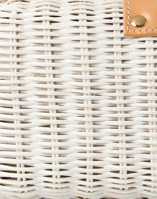 Lou White Wicker Clutch