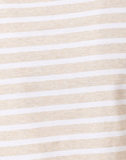 Minquidame Beige and White Striped Cotton Top