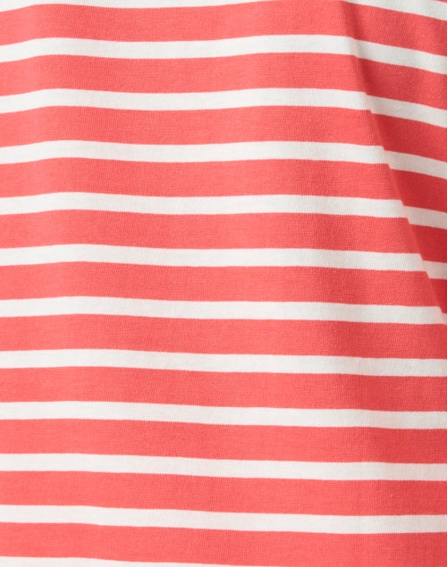 Minquidame Ivory and Coral Striped Cotton Top
