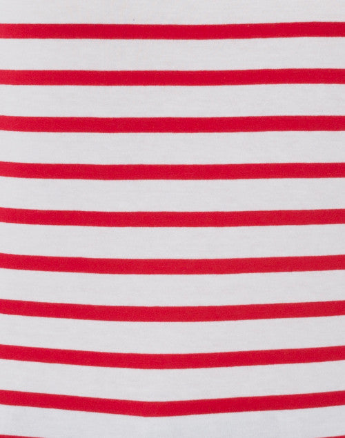 Minquidame White and Red Striped Cotton Top