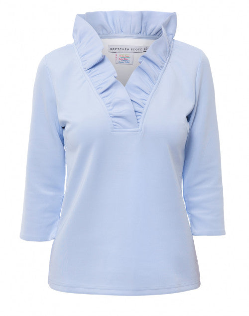 Periwinkle Ruffle Neck Top
