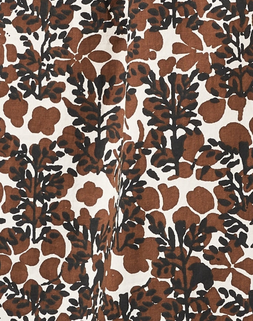 Los Altos Brown Floral Print Cotton Top