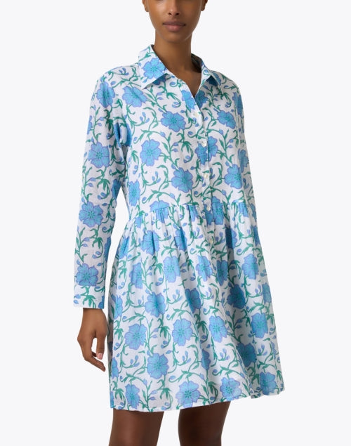 Blue floral shirt dress online