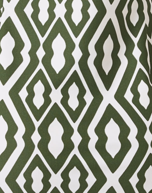 Susanna Green and White Geo Print Dress