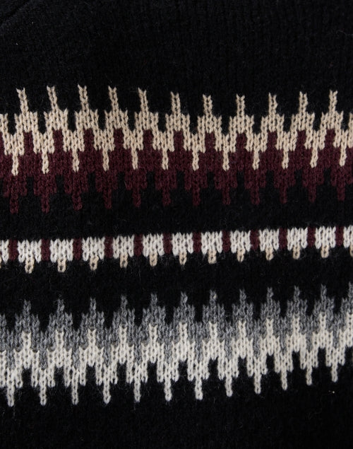 Fireside Black Fairisle Wool Cashmere Sweater
