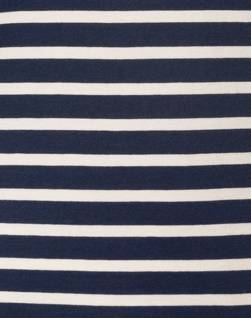 Etrille Navy and Ecru Striped Cotton Top