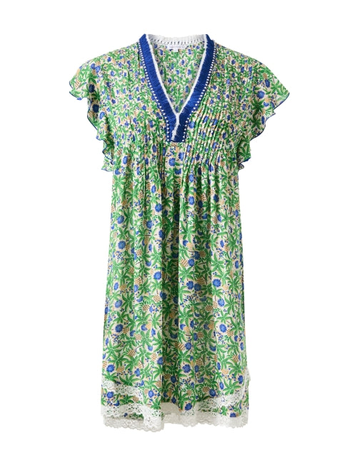 Poupette St Barth Sasha Dress 2024 Blue Pineapple Batik Floral XL New without Tags