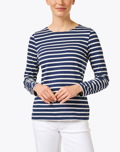 minquidame-navy-and-ecru-striped-cotton-top_front.jpeg