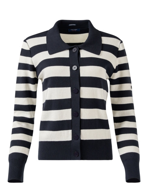 Navy white striped cardigan best sale