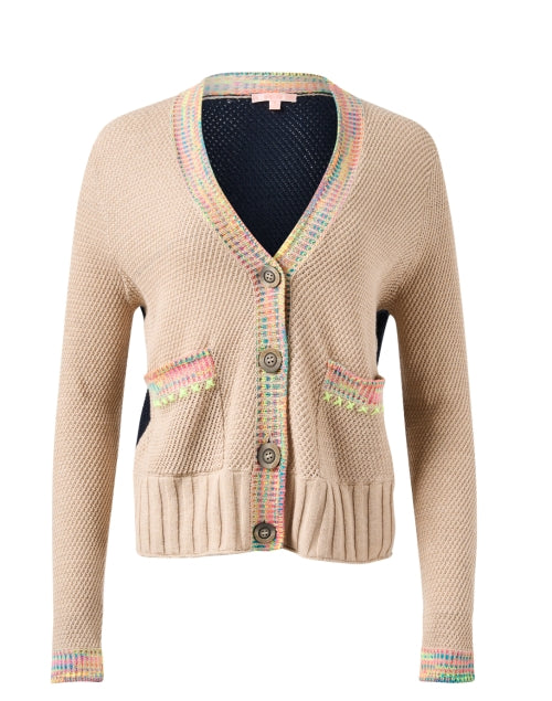 NWT J. Mclaughlin Naomi Sweater Cardigan Cream Crochet top Knit Size Small