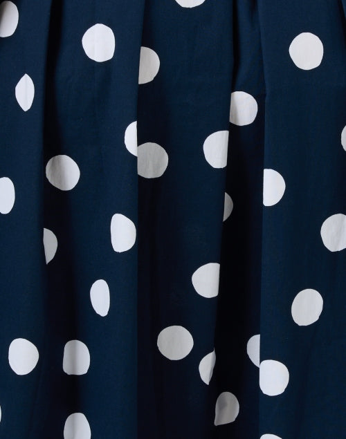 Audrey Navy Polka Dot Cotton Stretch Dress