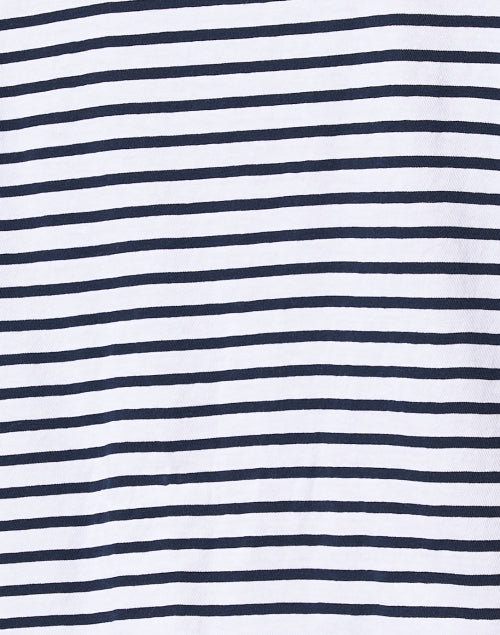 Patrick Navy and White Stripe Popover Henley Top