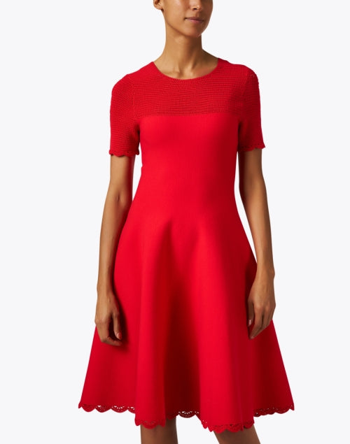 Coral Knit Fit and Flare Dress Halsbrook