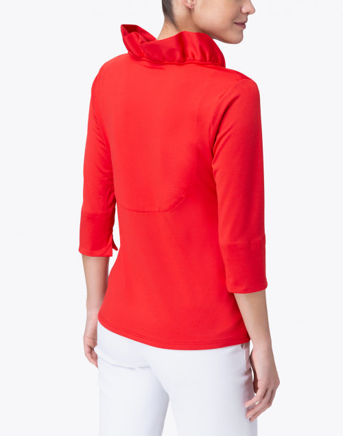 Red Ruffle Neck Top Halsbrook