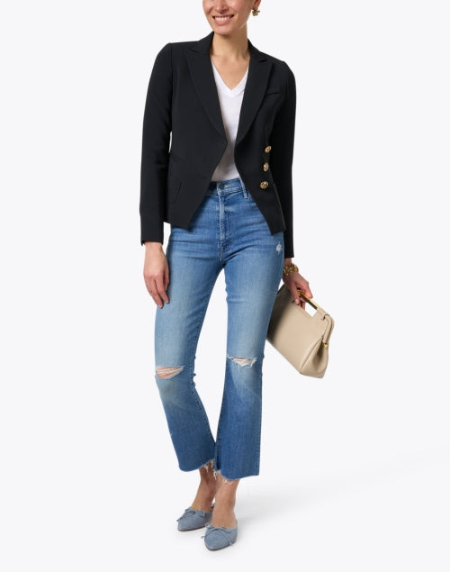 Black Stretch Wrap Blazer Halsbrook